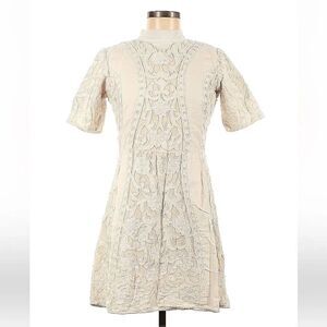 Kas New York cream & white lace dress, size M.